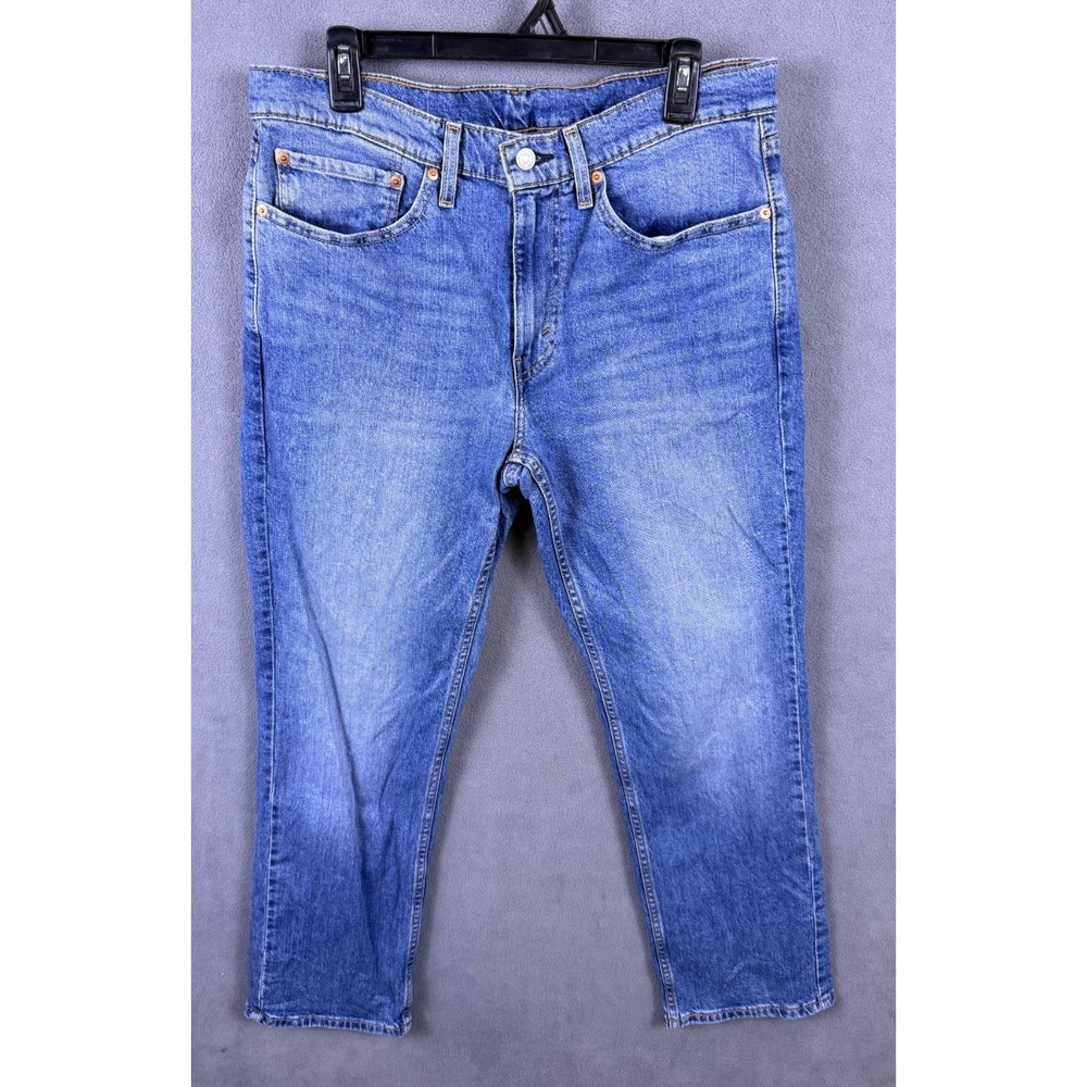 Levi's Mens 514 Straight Fit Blue Denim Jeans Classic Casual 34x30 Stretch